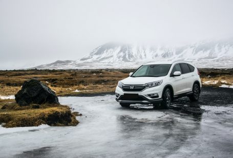 car on the mountains background